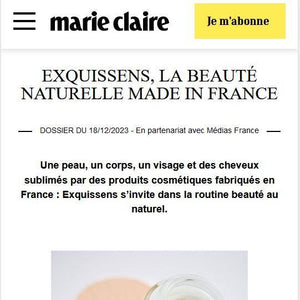 Article Marie Claire sur Exquissens